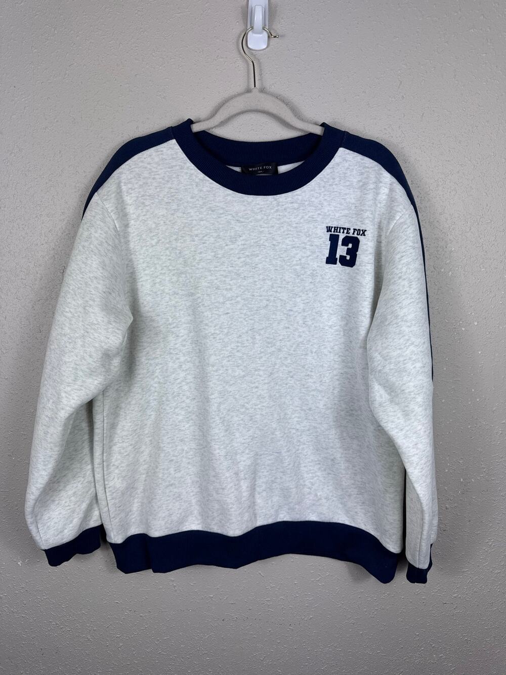 White Fox Play For it Oversized Crewneck Sweater Womens Size M/L
